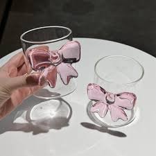 Elegant Glass with Attached Crystal Bow