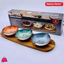 Leaf Dips with Wooden Try