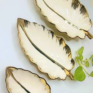 Luxuary Leaf Deep Platter Ceramic Set of 3