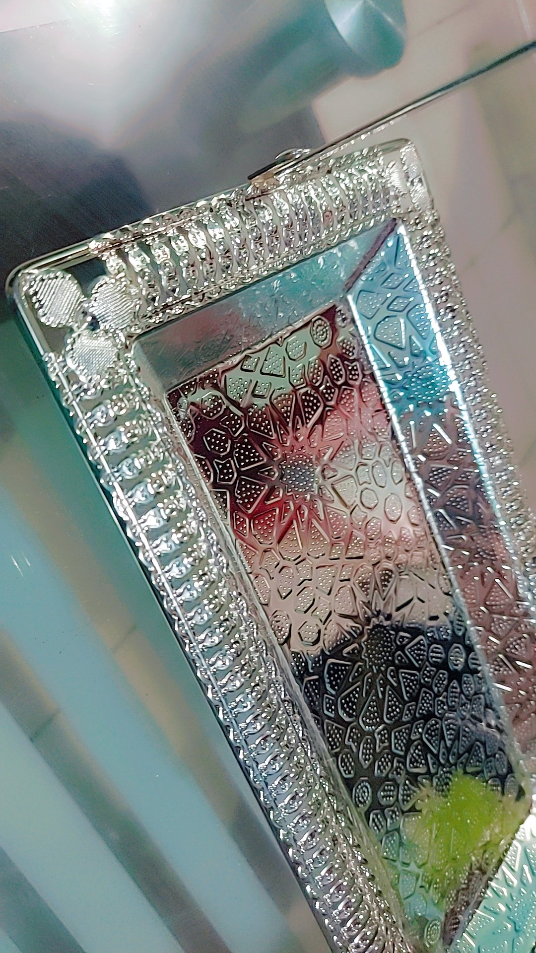 Luxury Metal Serving Tray with Handle (Rectangle) - Image 3
