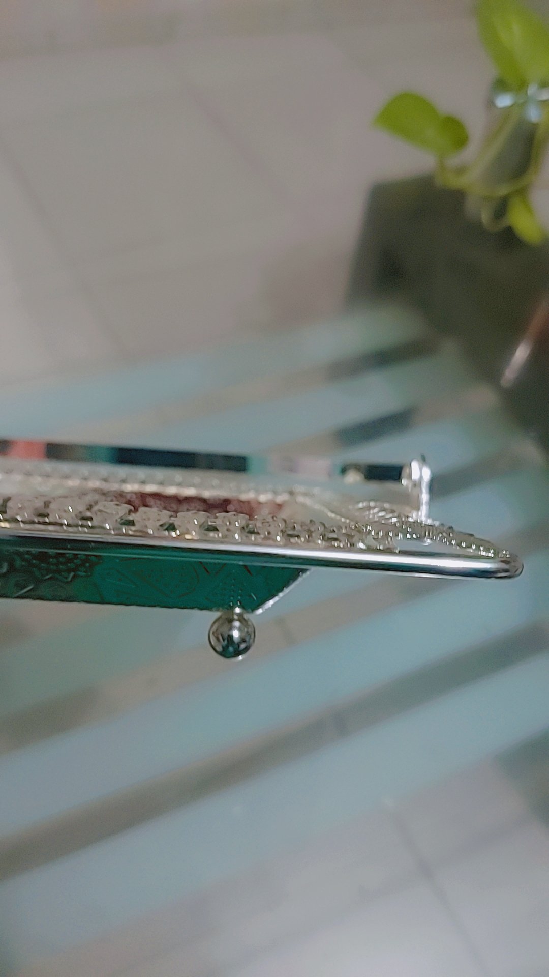 Luxury Metal Serving Tray with Handle (Rectangle) - Image 4