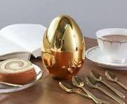 Luxury Egg Spoon Holder with 6 Sweet Spoon